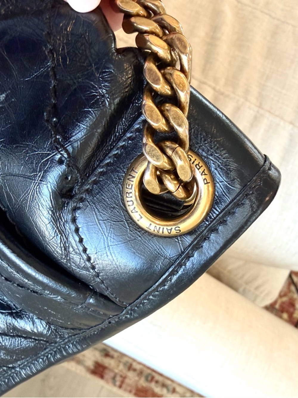 Saint Laurent Niki bag medium in vintage leather black - Picture 10 of 13
